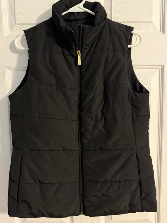 Michael Kors Jackets & Blazers - Michael Kors Black Quilted Puffer Vest Gold Zip Women’s Medium